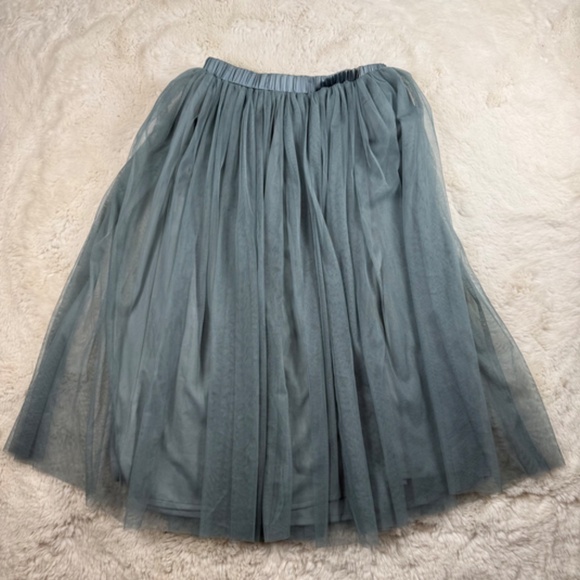 Lace & Beads Boutique Tulle A-Line Midi Skirt Blue Women's Size 10 - Picture 7 of 8